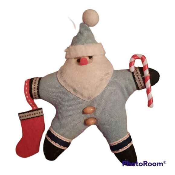 Denim Santa Ornament    - Picture 1 of 3